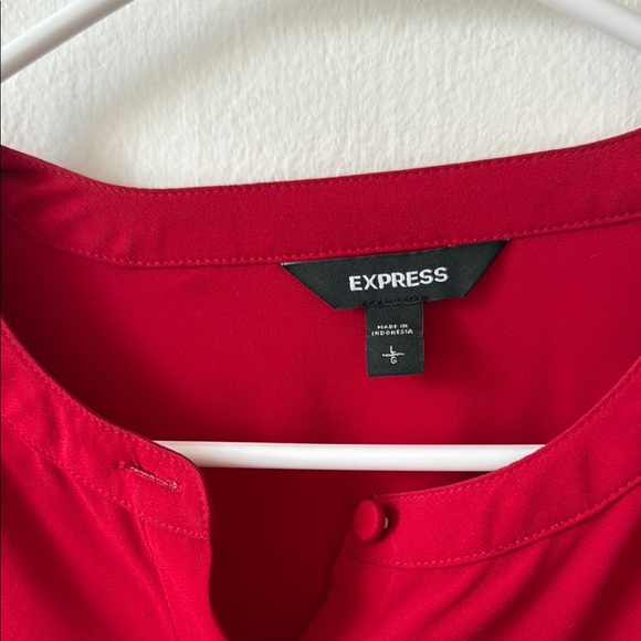 Express Women's Red Button-Up Top - Picture 2 of 7
